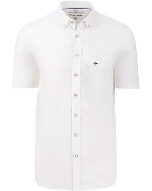 Fynch-Hatton Short Sleeved Oxford Shirt Cotton - White