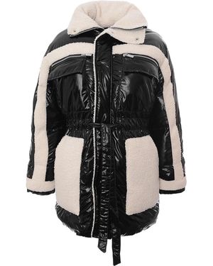 The Couture Club The Contrast Borg Padded Jacket - Black