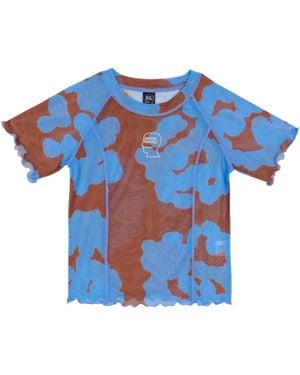 Brain Dead Brain Dead Cloud Mesh Short-Sleeve Top - Blue