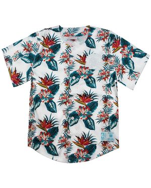 Mitchell & Ness Raptors Floral Print Shirt - Blue