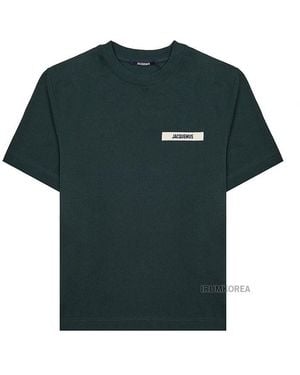 Jacquemus Gros Grain Logo-Patch T-Shirt - Green