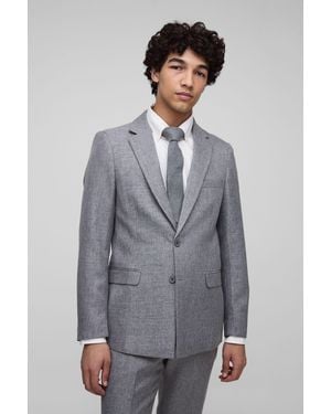 BoohooMAN Slim Fit Single Breasted Suit Jacket - Grey