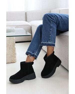 Where's That From Wheres 'Blakelie' Suede Platform Ankle Boots - Blue
