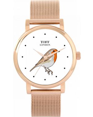 Toff London Tlws-93720 Ladies Robin Bird Watch - Metallic