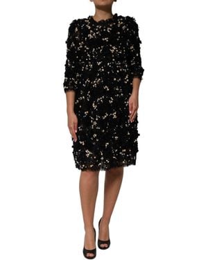 Dolce & Gabbana Embellished Lace Party Dress - Black
