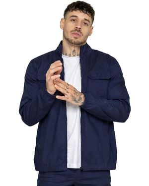 Enzo Lichtgewicht Funnel Neck Jas - Blauw
