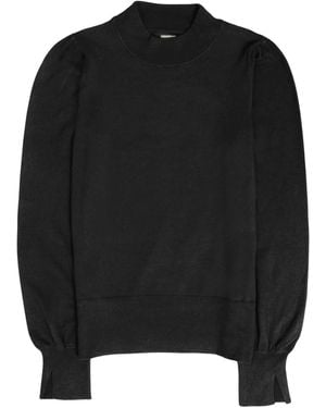 River Island High Neck Puff Sleeve Jumper - Black
