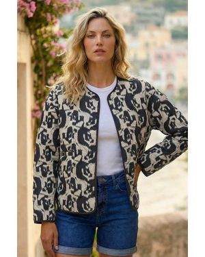 Roman Soft Printed Quilted Jacket - Grey