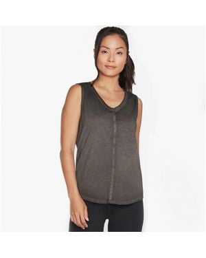 Skechers W1Tt128/Blk Diamond Wash Hatha V-Neck Tank Bold - Grey