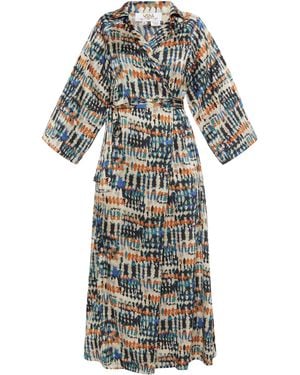 Usha Wikkeljurk Blauw - Wit