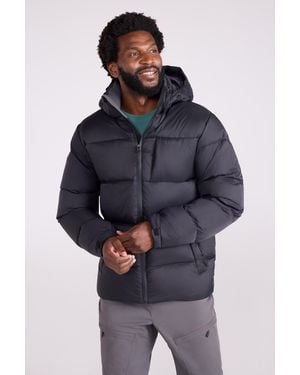Mountain Warehouse 'Frost' Padded Down Jacket Water Resistant Warm Hooded Puffer Winter Coat Polyamide - Blue
