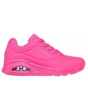 Skechers Ladies Uno Stand On Air Wedge Trainers (Hot) - Pink