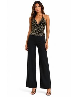 Gini London Cowl Neck Sequin Top - Black