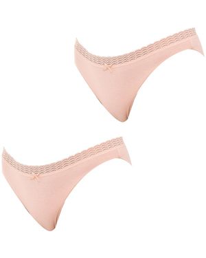DIM Pack-2 Eco- Knickers With Matching Interior Lining D09Aj - Pink