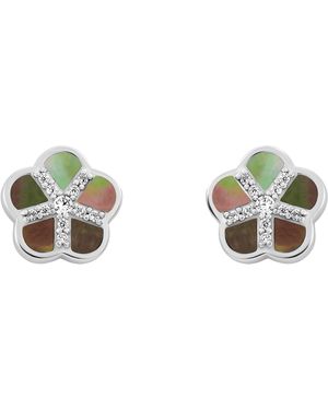 Orphelia 'daisy' Dames 925 Sterling Zilveren Stud Oorbellen - Groen