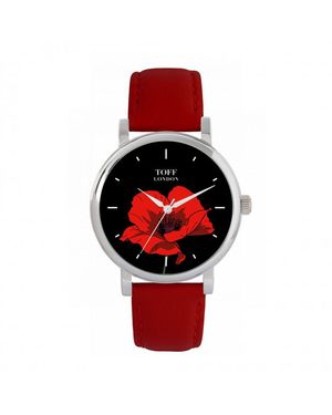Toff London Tlws-46515 Ladies Poppy Flower Watch - Red