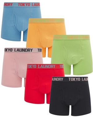 Tokyo Laundry Multi Cotton 6-Pack Boxers - Red