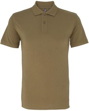 Asquith & Fox Plain Short Sleeve Polo Shirt Cotton - Green