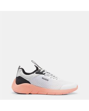 HUGO Wayne Runn Gradient Pattern Low Top Trainers - White