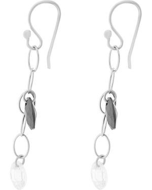 Orphelia 925 Sterling Drop Earrings - White