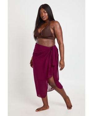 Boohoo Plus Chiffon Maxi Sarong - Red