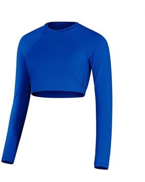 Speedo Crew Neck Raglan Sleeve Jersey Athletic Top - Blue