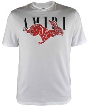 Amiri T-shirt Wit - Grijs