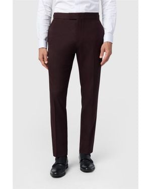 Antique Rogue Flat Fronted Slim Fit Suit Trousers - Multicolour