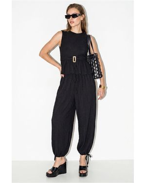 Bianco Lucci High Waist Wide Leg Two-Piece Coord - Blue