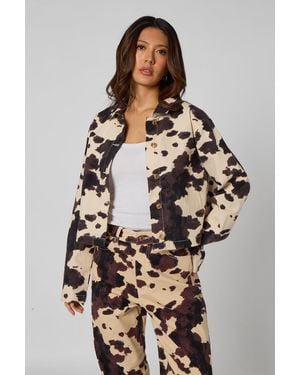Urban Bliss Pattern Cow Jacket - Natural