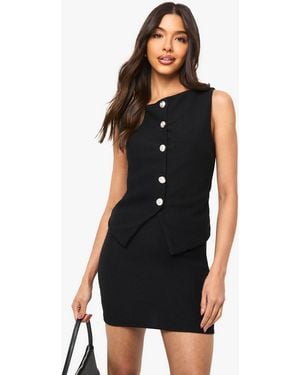 Boohoo Textured A-Line Mini Skirt - Black