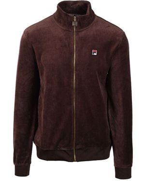 Fila Vintage Marc Velour Track Jacket Coffee Bean - Brown