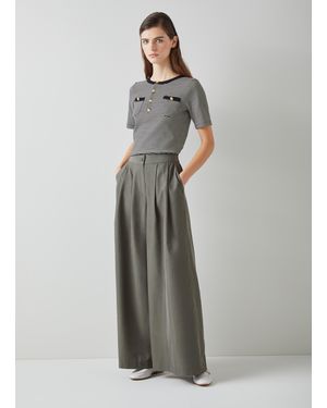 LK Bennett Charlie Jersey Tops, /Cream - Grey