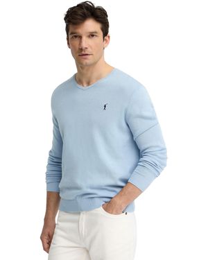 POLO CLUB V-Neck Jumper Pullover11 - Blue