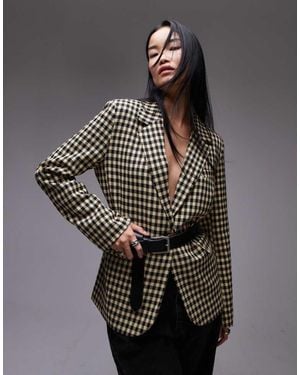 TOPSHOP Bold Check Tailored Blazer - Grey