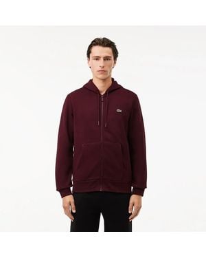 Lacoste Zip Up Sweatshirt Bordeaux - Red