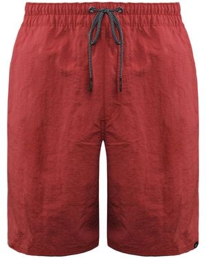 Vans Off The Wall Stretch Waist Plain Marsala Shorts Vn0Oqufxj - Red