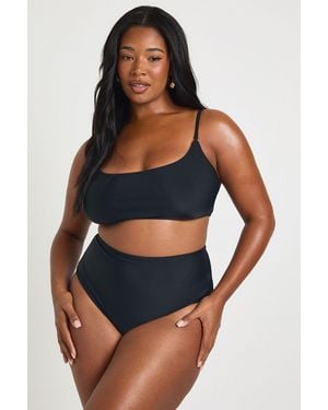 Boohoo Plus Essentials High Waist Brief - Blue