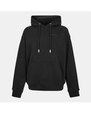 Off-White c/o Virgil Abloh Off Oversize Fit Hooded Neck Drop Shoulder Sweatshirt - Black