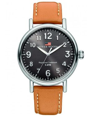 River Woods Sacramento Watch Rw420006 Leather - Grey