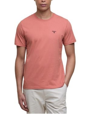 Barbour Essential Sports T-Shirt Crew Neck Regular Fit Soft Cotton T-Shirts - Red