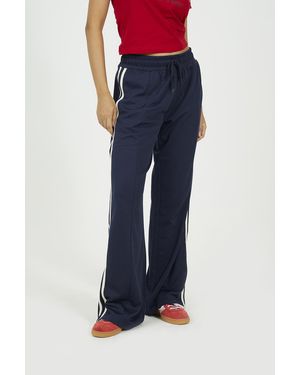 Brave Soul Side Stripe Wide Leg Joggers - Blue