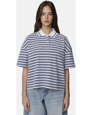 Good For Nothing Oversized Fit Monogram Pique Polo - Blue