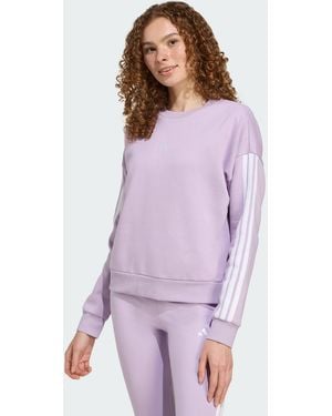 adidas Essentials 3-Stripes Fleece Sweatshirt - Purple