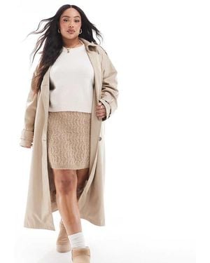 Vero Moda Cable Knit Mini Skirt - Natural