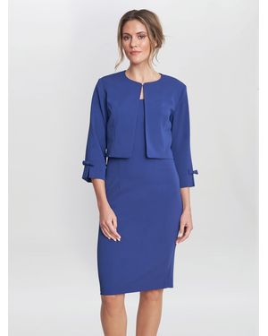 Gina Bacconi Corinne Crepe Dress And Jacket - Blue