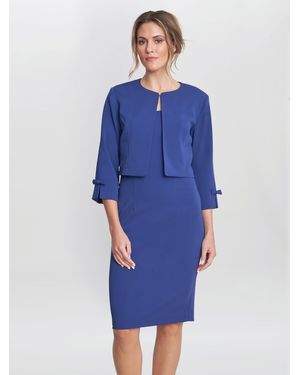 Gina Bacconi Corinne Crepe Dress And Jacket - Blue