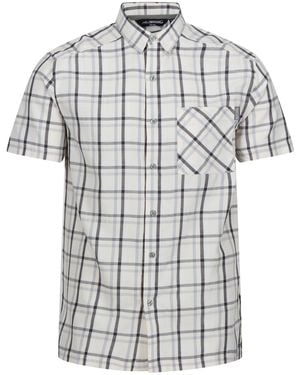 Regatta Mindano Viii Checked Short-Sleeved Shirt /Ash//Marshmallow) - Grey