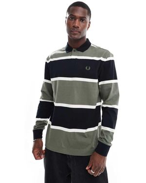 Fred Perry Long Sleeve Polo Shirt - Black