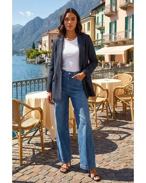 Roman Boucle Jersey Blazer - Blue